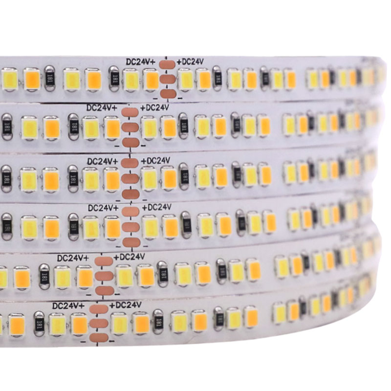 DC24V 8mm 2835 CCT Warm White + Daylight White Dimmable LED Light Strips DC24V 8mm 2835 CCT Warm White + Daylight White Dimmable LED Light Strips